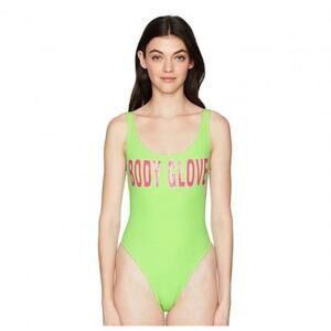 Body Glove Neon Green One Piece Swimsuit Pink Logo Size Small